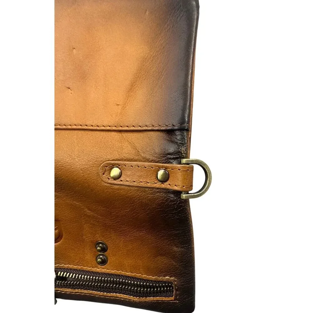 Bill Heart Bifold Wallet Genuine Leather D Ring Zipper Pocket Ombre Western